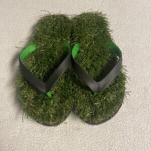 Funny Grass Flip Flops Sandals Synthetic Lawn Turf Shoes Mens 7.5 Womens 9 GFF